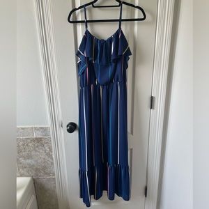 EUC Banana Republic multi color stripe dress, size large.